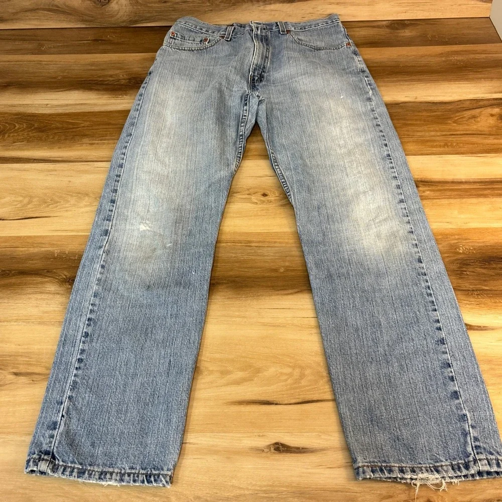 Vintage Levi's 505 Jeans Mens 34x32 Straight Light Washed Out Distressed Y2K USA